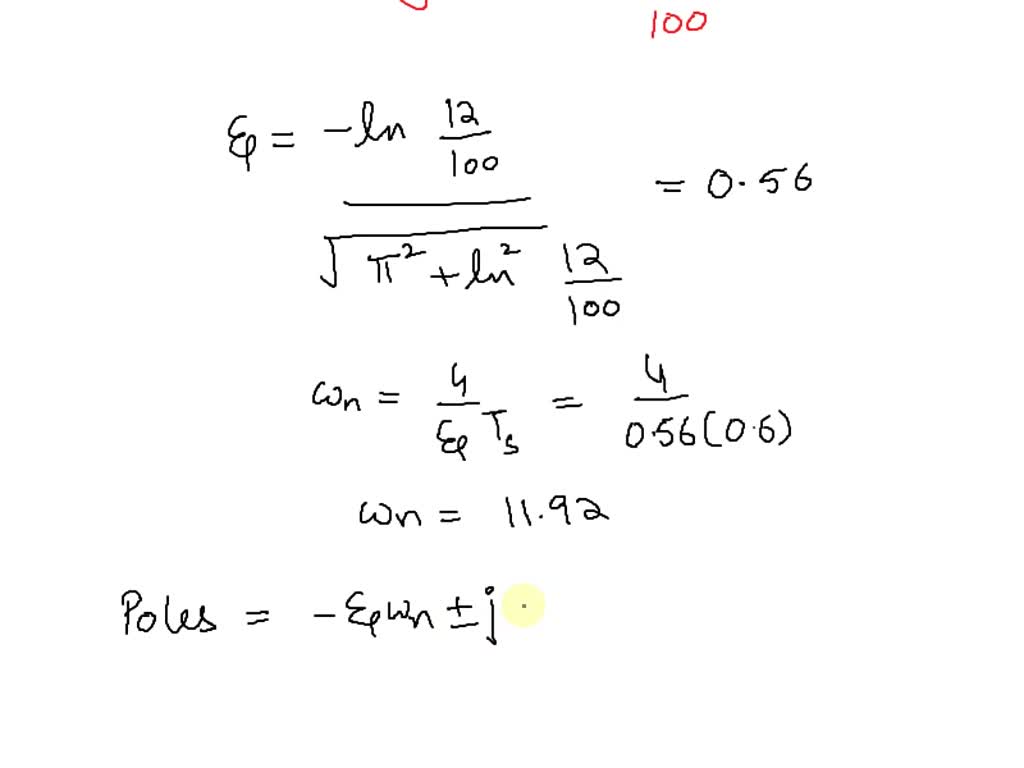 SOLVED For each Pair of secondorder system specifications that follow