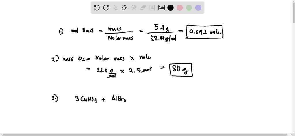 SOLVED: How many moles of NaCL are there in 5.4 g of NaCL?