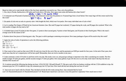 based-on-what-youve-read-decide-which-of-the-four-basic-operations-you-need-to-use-then-solve-the-problems-1-on-a-trip-to-florida-santina-drove-203-miles-and-carole-drove-189-miles-how-many-82857