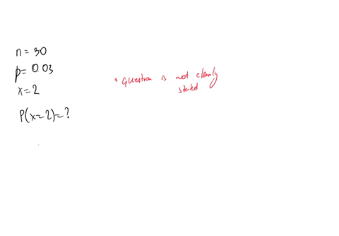 a-binomial-probability-experiment-is-conducted-with-the-given-parameters-compute-the-probability-of-x-successes-in-the-n-independent-trials-of-the-experiment-nequals30-pequals003-xequals2-question-con