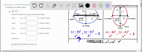 find-the-vertices-foci-and-eccentricity-of-the-ellipse-determine-the-length-of-the-major-axis-determined-the-length-of-the-minor-axis-sketch-a-graph-of-the-ellipse