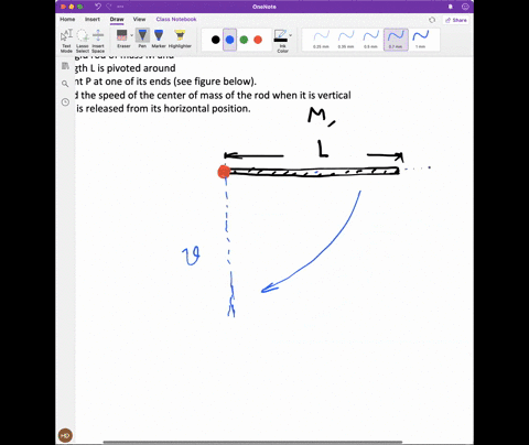 a-rigid-rod-of-mass-m-and-length-l-is-pivoted-around-point-p-at-one-of-its-ends-see-figure-below-find-the-speed-of-the-center-of-mass-of-the-rod-when-it-is-vertical-if-it-is-released-from-it-65648