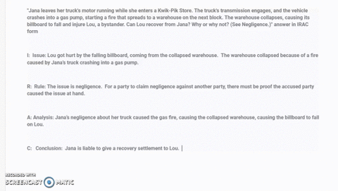jana-leaves-her-trucks-motor-running-while-she-enters-a-kwik-pik-store-the-trucks-transmission-engages-and-the-vehicle-crashes-into-a-gas-pump-starting-a-fire-that-spreads-to-a-warehouse-on-78971