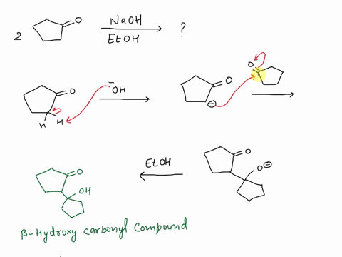 draw-the-structures-of-the-aldol-addition-and-condensation-products-of-cyclopentanone-naoh-etoh-2-equiv-heat-51263