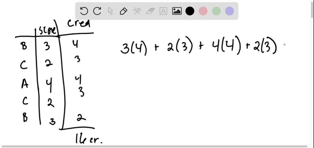 SOLVED: Grade Point Average: Use the 4.0 grading system 4=4B =3,C =2D ...