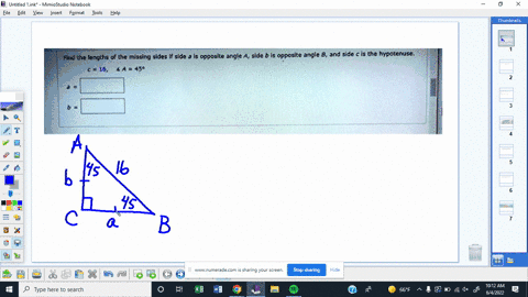 find-the-lengths-the-missing-sides-side-450-opposite-angle-side-is-opposite-angle-and-side-is-the-hypotenuse_-31431