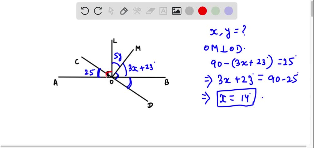 SOLVED: 'Lines AB and CD are straight lines. Find x and y. Give reasons ...