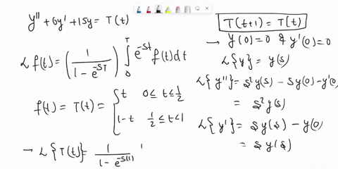 point-take-the-laplace-transform-of-the-following-initial-value-problem-and-solve-for-ys-lyt-10y-15y-tt-y0-0-0-0-where-t-is-a-periodic-function-defined-by-t-12-tt-and-tlt-1-tt-for-allt-0-1-_-83856