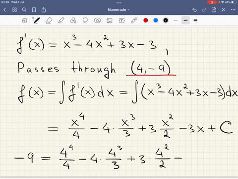 find-the-equation-of-the-function-f-whose-graph-passes-through-the-given-point-remember-to-use-absolute-values-where-appropriate-f-x-x3-4x2-3-x-3-4-9-fx-13726