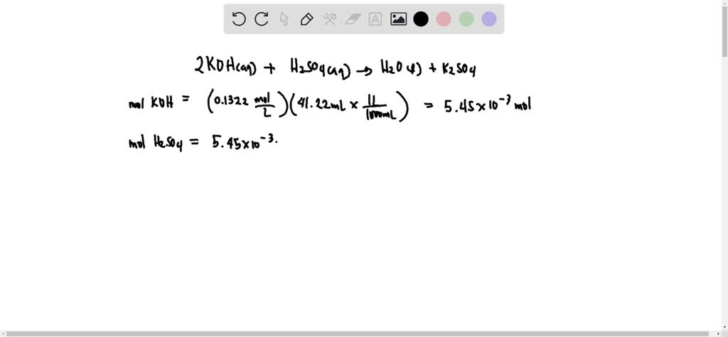 SOLVED: The KOH solution standardized above is used to titrate a 20.00 ...