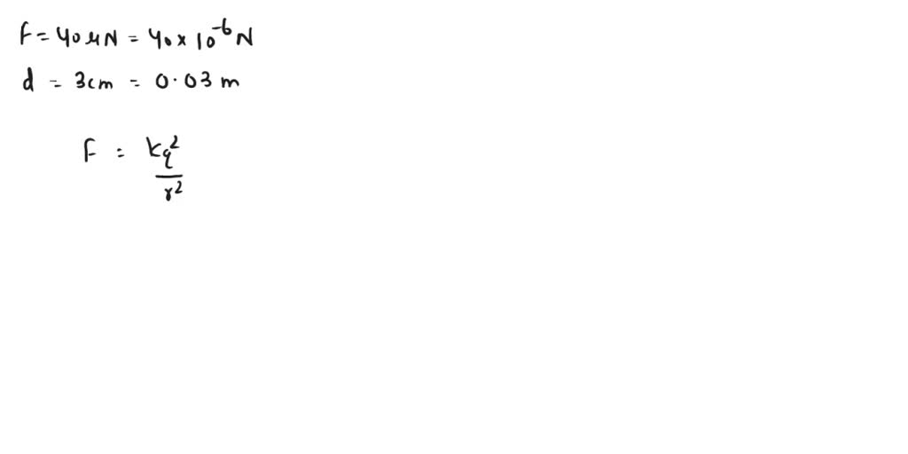 SOLVED: Two equally charged balls are 3 cm apart in air and repel each ...