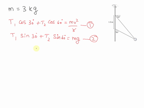 5-two-wires-are-tied-to-the-sphere-of-mass-3-kg-shown-here-the-sphere-revolves-around-the-pole-in-a-horizontal-circle-at-constant-speed-hint-usually-high-school-geometry-isn-that-helpful-but-25852