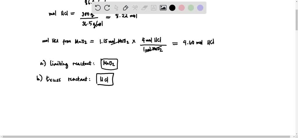 solved-in-a-reaction-manganese-dioxide-reacted-with-an-excess-of