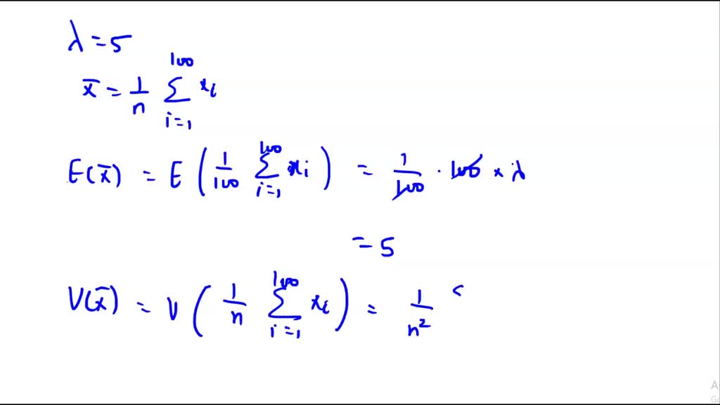 SOLVED: what is the variance of (Xi^2) and the variance of (X bar ^2 ...