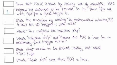 put-the-following-steps-in-order-to-make-a-correct-template-for-proofs-by-mathematical-induction-place-these-in-the-proper-order-prove-that-plk-is-true-by-making-use-of-the-assumption-pk-exp-85304