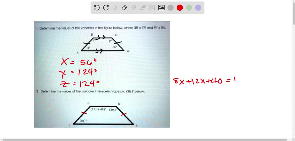SOLVED: Determine the values of tne variables in the figure below ...