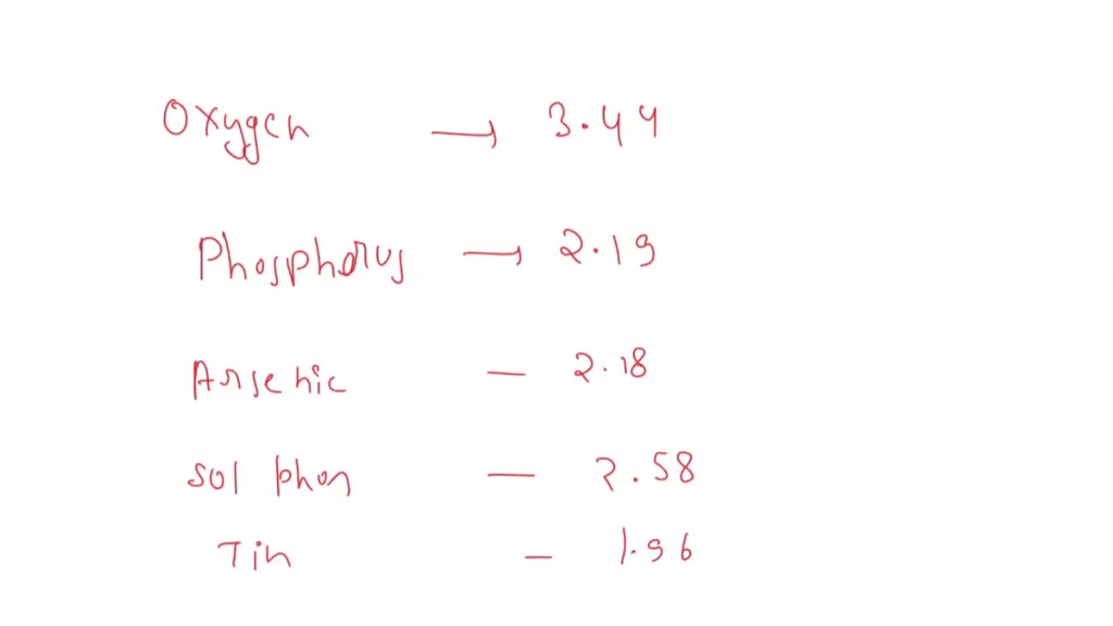 SOLVED Which element is more electronegative than arsenic and less