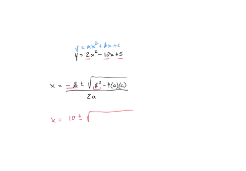 use-the-quadratic-formula-to-find-any-x-intercepts-of-the-parabola-if-an-answer-does-not-exist-enter-dne-y-2x2-10x-5-x-y-smaller-x-value-x-y-larger-x-value-10477