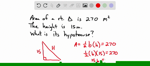 the-area-of-a-right-triangle-is-270-square-meters-the-height-of-the-right-triangle-is-15-meters-what-is-the-length-of-the-hypotenuse-of-the-right-triangle-enter-your-answer-in-the-box-29934