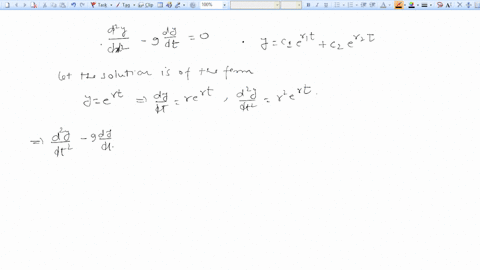 find-the-general-solution-to-the-homogeneous-differential-equation-dy-9dy-0-dt2-dt-the-solution-can-be-written-in-the-form-yceczei-with-t1-r2-using-this-formt1-and-t2-94256