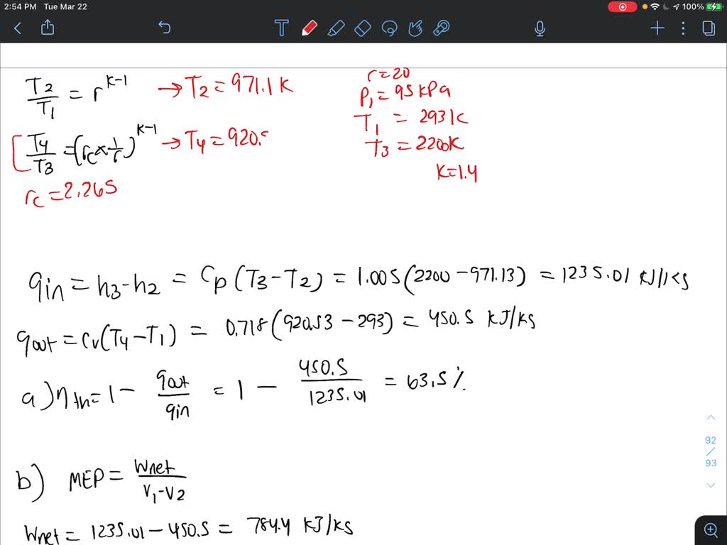 SOLVED An ideal diesel engine has a compression ratio of 22 and uses nitrogen gas as working
