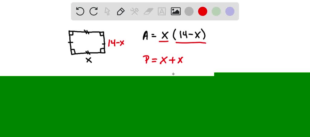SOLVED: If the area of a rectangle with width x can be represented with ...