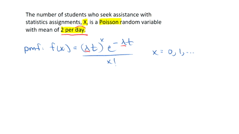 poisson-distribution-the-number-of-students-who-seek-assistance-with-their-statistics-assignments-is-poisson-distributed-with-a-mean-of-two-a-day-a-what-is-the-probability-that-no-students-s-54657