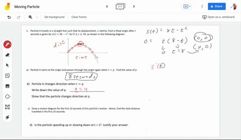particle-a-travels-in-a-straight-line-such-that-its-displacement-s-metres-from-a-fixed-origin-after-t-seconds-is-given-by-st-8t-t2-for-0-t-10-as-shown-in-the-following-diagram-a-particle-a-starts-at-t