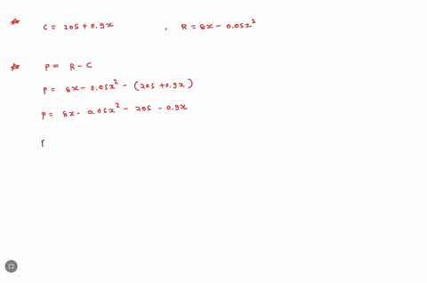 find-the-marginal-profit-function-if-cost-and-revenue-are-given-by-cx-205-09x-and-rx-8x-005x2-p-x-29268