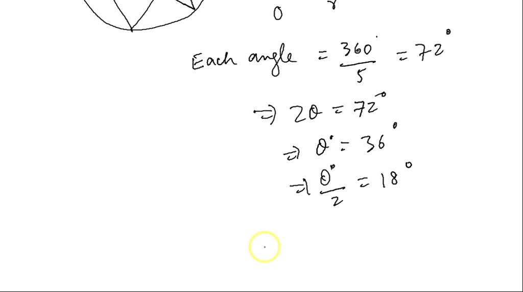 SOLVED In a circle of diameter 10m, a regular 5 pointed star touching