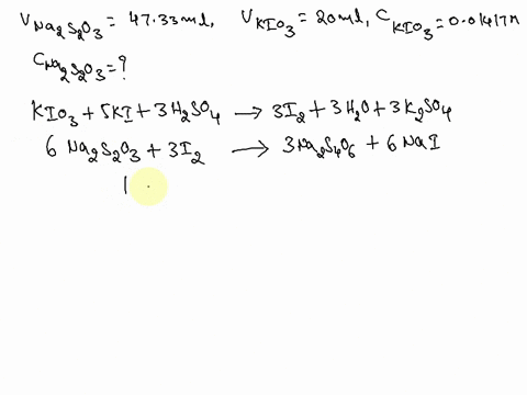 determine-the-molar-concentration-of-a-solution-of-sodium-thiosulfate-na2s2o3-if-4733-ml-were-necessary-to-titrate-the-iodine-i2-when-an-excess-of-ki-was-added-to-20-ml-of-kio3-001417-m-64766