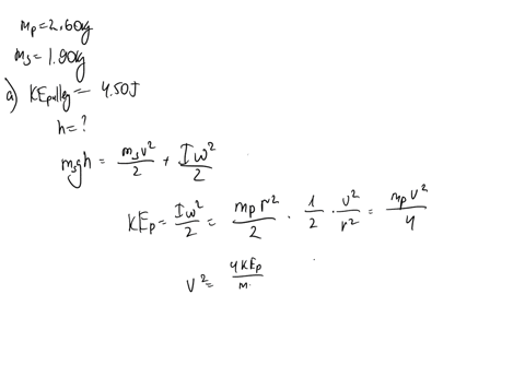 a-pulley-on-a-frictionless-axle-has-the-shape-of-a-uniform-solid-disk-of-mass-260-kg-and-radius-200-cm-a-190-kg-stone-is-attached-to-a-very-light-wire-that-is-wrapped-around-the-rim-of-the-pulley-figu