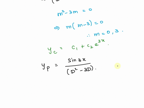 find-the-general-solution-to-the-non-homogeneous-differential-equation-y-3y-sin3x-96666