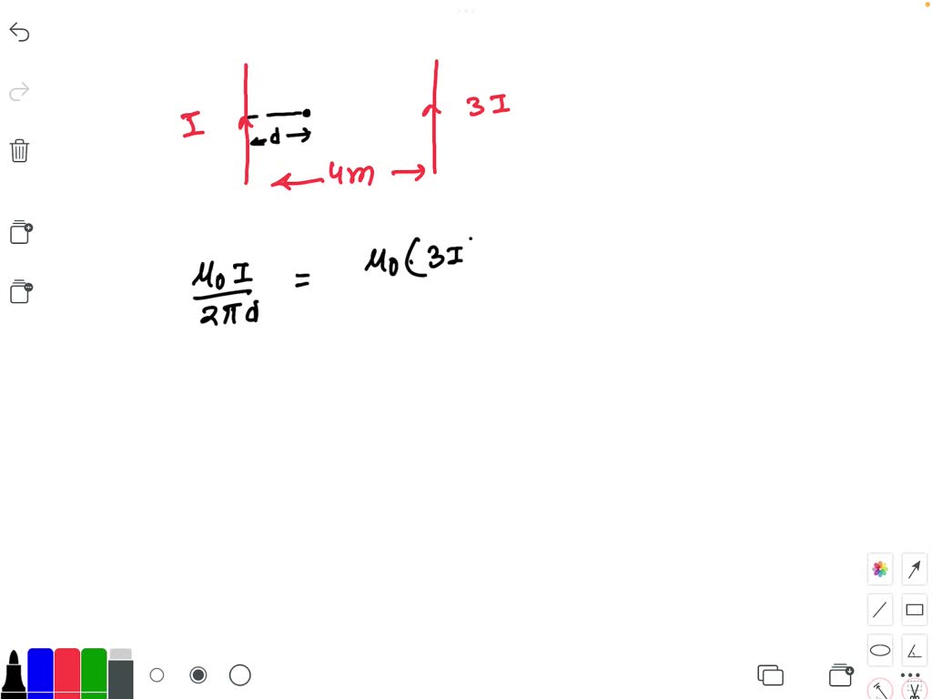 SOLVED: Two long straight current-carrying parallel wires cross the X ...