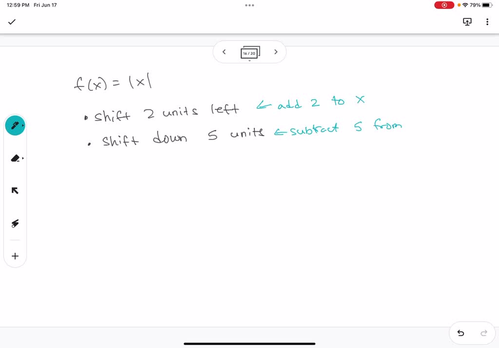 SOLVED: 1. A function f is given, and the indicated transformations are ...