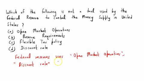 which-of-the-following-is-not-a-tool-used-by-the-federal-reserve-to-control-the-money-supply-in-the-united-states-question-27-options-open-market-operations-reserve-requirements-flexible-tax-10348