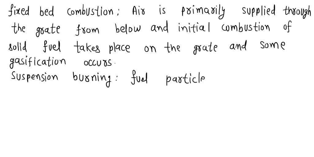 SOLVED 5. Distinguish between fixed bed combustion and suspension