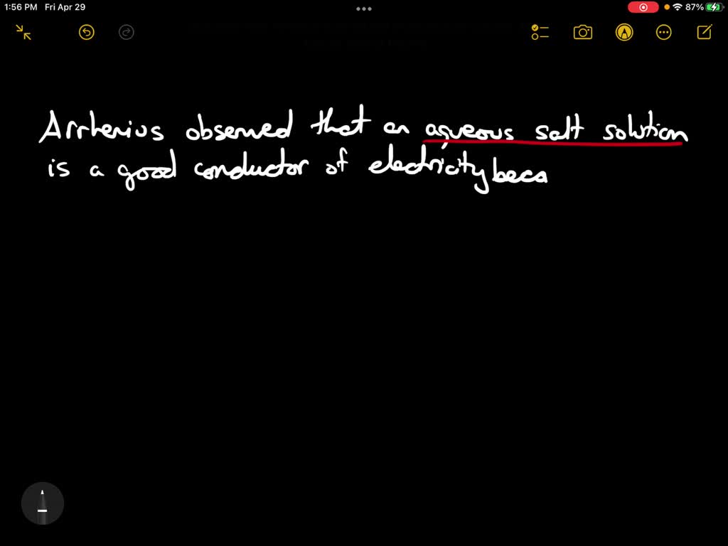 SOLVED Which of the following solutions did Arrhenius observe to be a