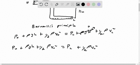 a-fluid-of-specific-gravity-14-is-flowing-through-a-horizontal-conduit-at-a-velocity-75-ms-before-descending-11-m-to-a-lower-portion-of-the-conduit-where-it-travels-horizontally-at-50-ms-what-is-the-2