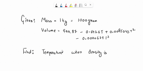 1-pt-between-0-degrees-celsius-and-30-degrees-celsius-the-volume-v-in-cubic-centimeters-of-1-kg-of-water-at-a-temperature-t-is-given-approximately-by-the-formula-v-99987-006426t-00085043t2-0-41036