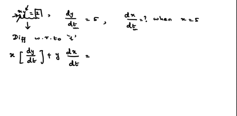 let-xy2-and-dydt5-find-dxdt-when-x5-18797
