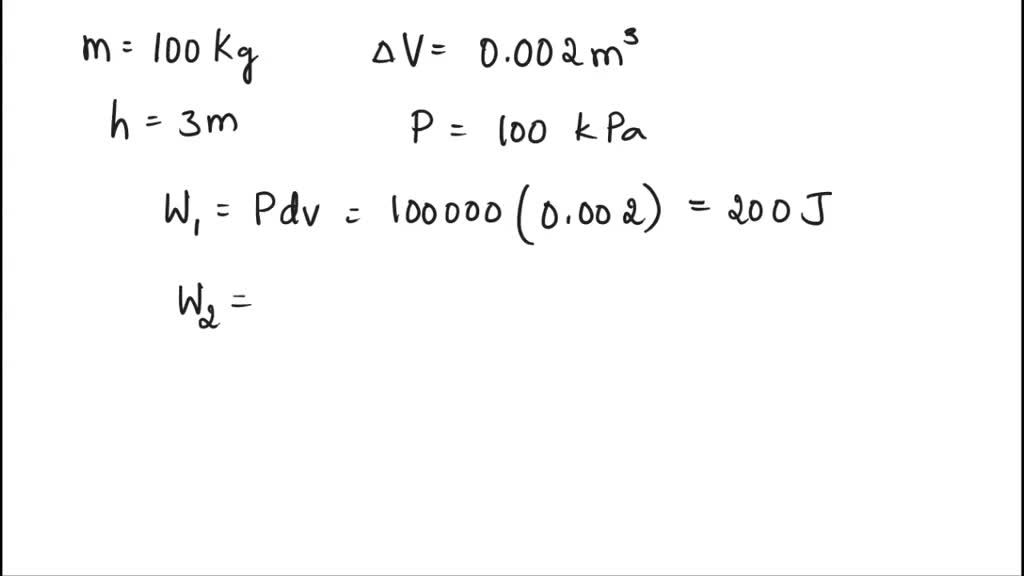 SOLVED: 10-kg mass drops 3 m, resulting in an increased volume in the ...