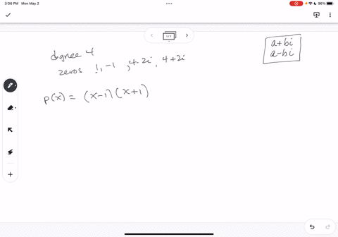 form-a-polynomial-having-degree-4-zero-1-1-and-4-2i-24813