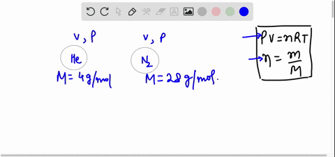 you-have-two-containers-of-equal-volume-one-is-full-of-helium-gas-the-other-holds-an-equal-mass-of-nitrogen-gas-both-gases-have-the-same-pressure-how-does-the-temperature-of-the-helium-compa-69685