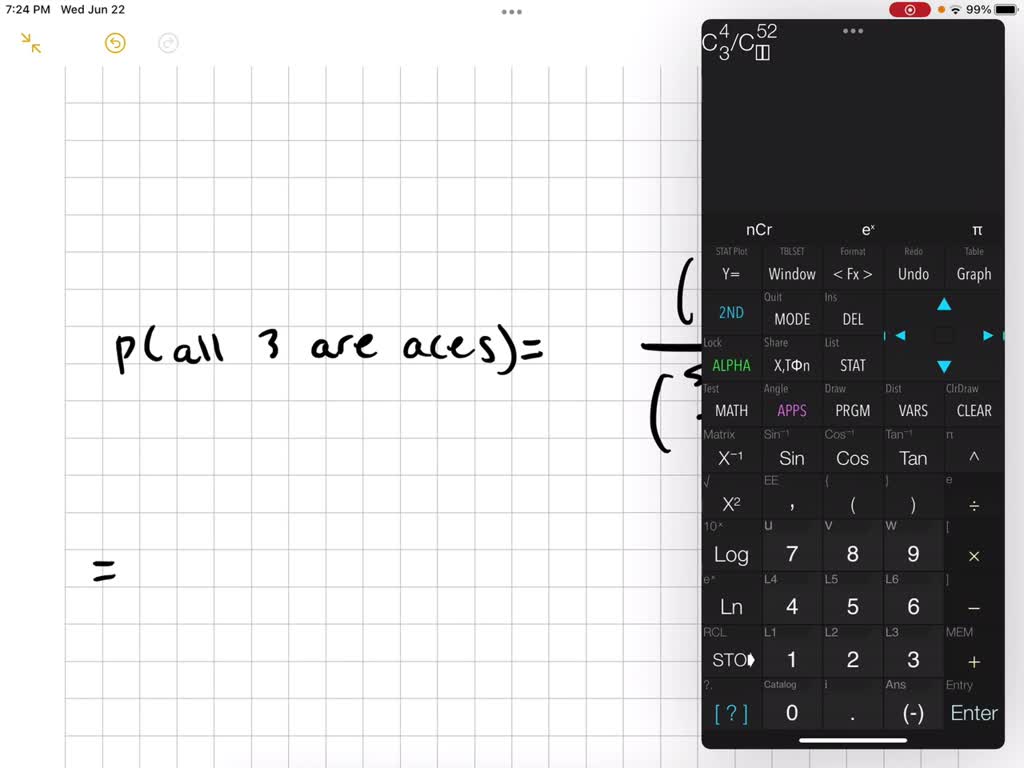 SOLVED Three cards are drawn from a deck without replacement. Find the