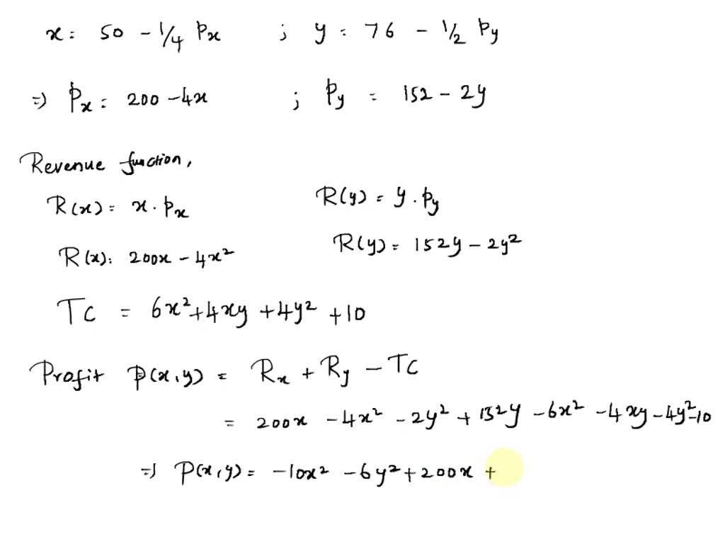 SOLVEDA firm is a perfectly competitive producer and sells two goods