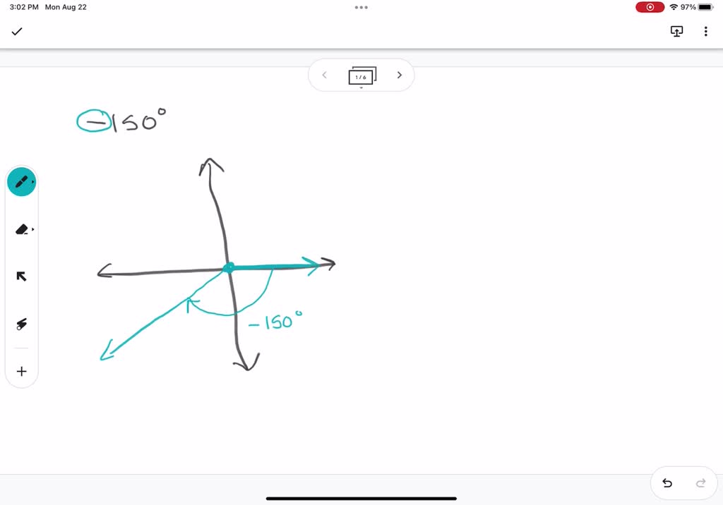 SOLVED Draw each of the following angles in standard position and then