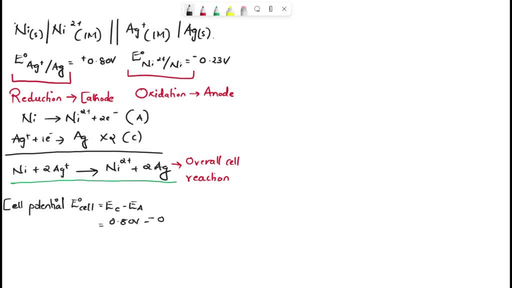 SOLVED An electrochemical cell is constructed by connecting half cells