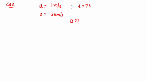 a-car-moves-along-a-straight-line-with-constant-acceleration-and-an-initial-velocity-of-1ms-after-7s-it-has-a-velocity-of-26ms-find-the-acceleration-of-the-car-in-ms2-during-this-duration-37036