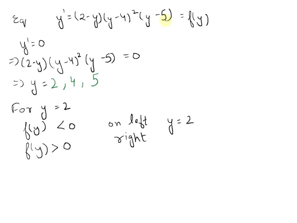 SOLVED: For the autonomous equation y (y - I) cos Zy. determine all ...